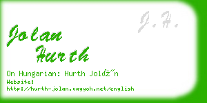 jolan hurth business card